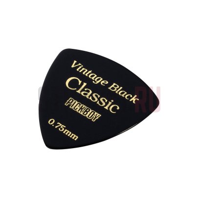 Набор медиаторов Pickboy GP-04BL/075 Celluloid Vintage Classic Black, 0.75 мм, упаковка 50 шт.
