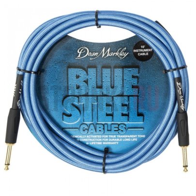 Кабель инструментальный Dean Markley DMBSIN10S Blue Steel, 3м (прямой-прямой)