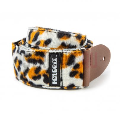 Ремень для гитары, тканевый Dunlop JH13 Jimi Hendrix Maui Leopard, леопард, белый