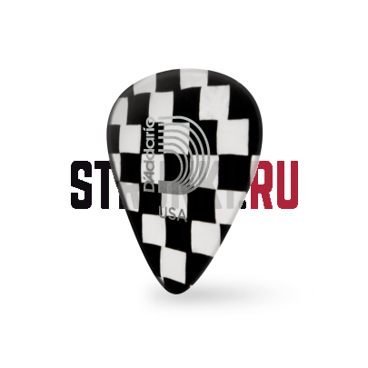 Набор медиаторов Planet Waves 1CCB4-10 Checkerboard, целлулоид, расцветка шахматы, средние, упаковка 10 шт.