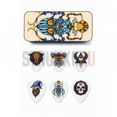 Набор медиаторов Dunlop BL115 Alan Forbes, 3 толщин, 6 рисунков, коробка 432 шт.