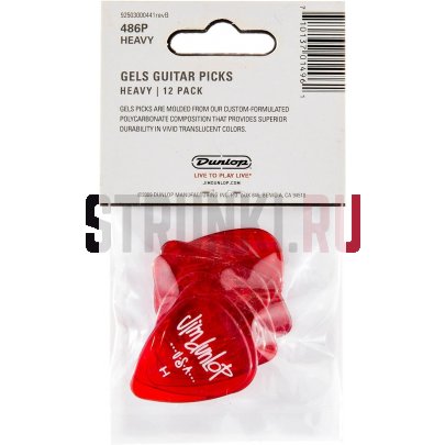 Набор медиаторов Dunlop 486PHV Gels, толстые, 12 шт.