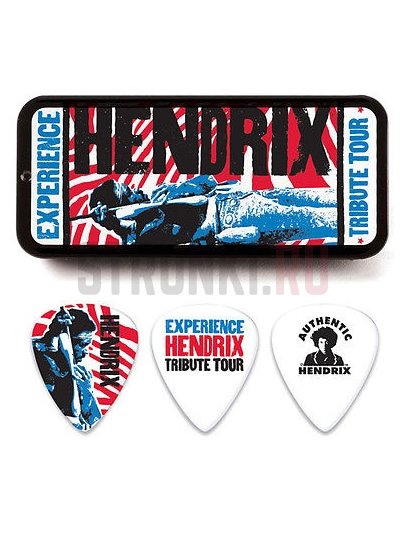 Набор медиаторов DunlopJH-PT09M Jimi Hendrix Tribute Tour, средник, в коробочке, 12 шт.