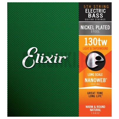 Одиночная струна для бас-гитары Elixir Nanoweb Bass 15432 Light B Nickel Steel 130T