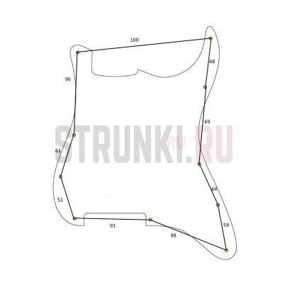 Пластиковая панель, трехслойная, белый перламутр, Strat HH, CARAYA H-1003C