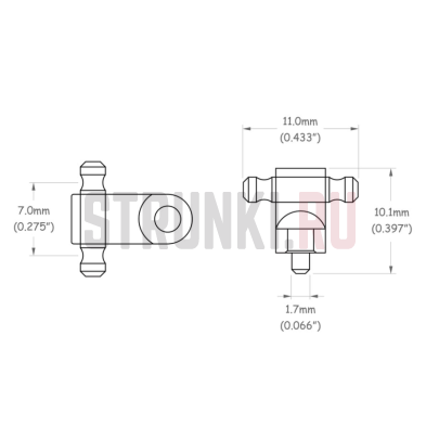 Ретейнер для гитары Partsland SSF-BK, черный, 1 шт