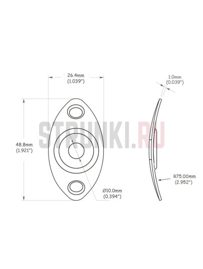 Панель для джека Partsland CJC-CR, овальная, хром