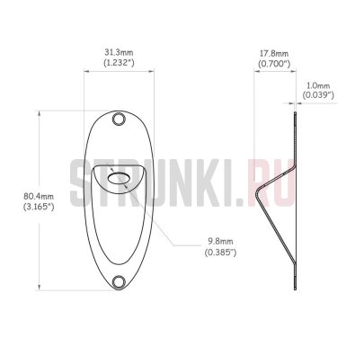 Панель для джека Strat Partsland SJC-DX-GD, золото