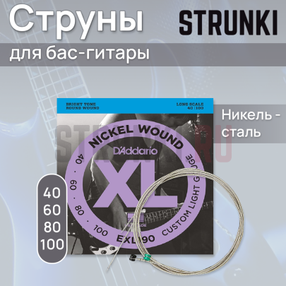 Струны для бас-гитары D'Addario EXL190 40-100