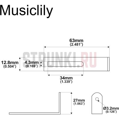 Кронштейн для пикгуарда Les Paul Musiclily MX2632GD, золото