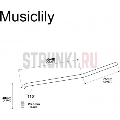 Рычаг для тремоло системы Musiclily MX2592CR Strat Style, 5.8 мм, хром