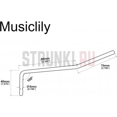 Рычаг для тремоло системы Wilkinson MX1802GD Strat Style, 5 мм, золото