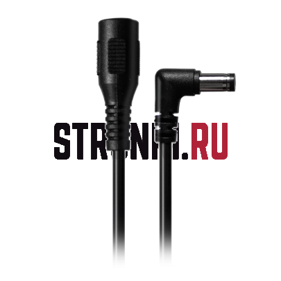 Переходник питания с разъёмами: прямой «мама» 2.1/5.5мм — угловой «папа» 2.1/5.5 мм