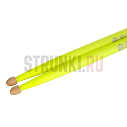 Палочки барабанные HUN 10101003009 Fluorescent Series 7A YELLOW, орех гикори, деревянный наконечник