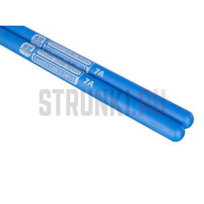 Палочки барабанные HUN 10103009 Colored Series QI 7A BLUE, орех гикори, деревянный наконечник