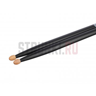 Палочки барабанные HUN 10104002 Colored Series Bluefire 5A BLACK, орех гикори, деревянный наконечник