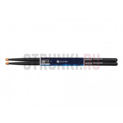 Палочки барабанные HUN 10104007 Colored Series Bluefire 7A BLACK, орех гикори деревянный наконечник