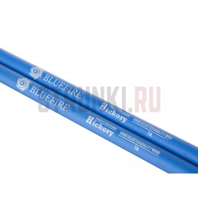 Палочки барабанные HUN 10104008 Colored Series Bluefire 7A BLUE, орех гикори, деревянный наконечник