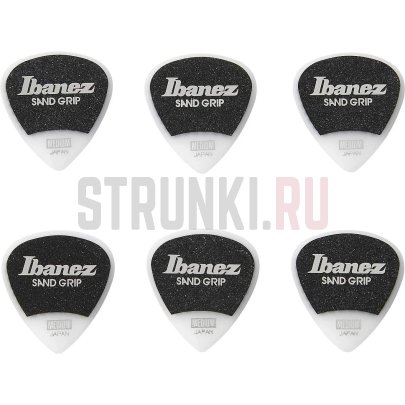 Набор медиаторов Ibanez Sand Grip PPA16MSG-WH, 0,8 мм, упаковка 6 шт.