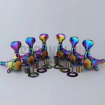 Колки 3+3 локовые Guyker GK501D6RB, радужный хамелеон