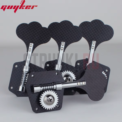 Колки 2+2 для бас-гитары Guyker GK530T, карбон, хром