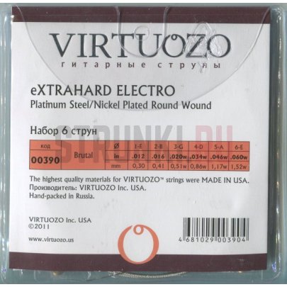 Струны для электрогитары Virtuozo 00390.eXTRAHARD Electro 12-60