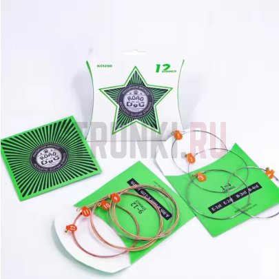 Струны для 12-струнной акустической гитары, фосфорная бронза, 12-52, Road Dog KC1230