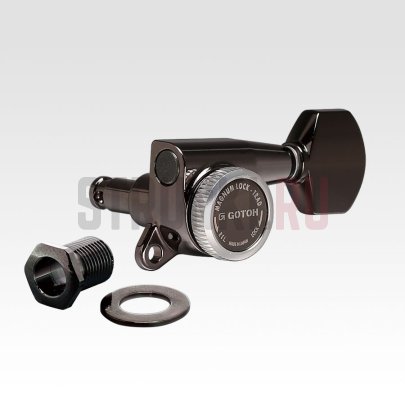 Колки 6 в линию локовые GOTOH SG381-MGT-07, черные