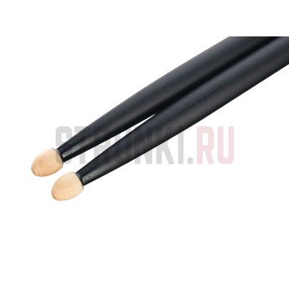 Палочки барабанные HUN 1010100203034 B&G 7A, орех гикори, деревянный наконечник, черные