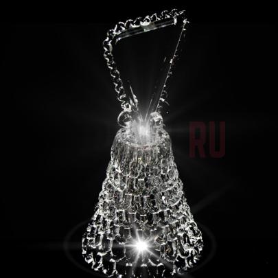 GH-M004 Колокольчик хрустальный «Ручка», средний, Гусь Хрустальный