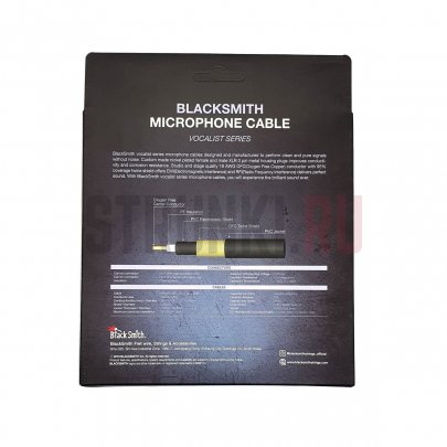 Кабель микрофонный BlackSmith Vocalist Series 9.8ft VS-XLRFTXLRM3, 3м (прямой-прямой)