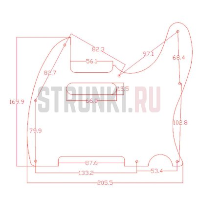 Панель для оригинального Fender Telecaster US/Mexico, Musiclily MX0221, черный