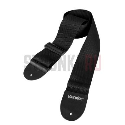 Ремень для бас гитары Rockstrap RST NB WARWICK B, лого Warwick, чёрный