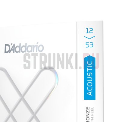 Струны для акустической гитары, бронза 80/20, D'Addario XSABR1253 XS, 12-53