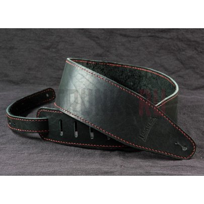 LS.BASS.002 Ремень для гитары, кожаный, черный, LionStraps