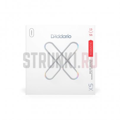 Струны для акустической гитары, бронза 80/20, 13-56, 3 комплекта, D'Addario XSABR1356-3P XS