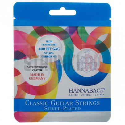 Струны для классической гитары, сильное натяжение, Hannabach 600HT-G3C Silver-Plated
