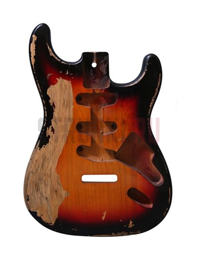 Корпус электрогитары, ольха, Sunsmile SVTG STBO4, состаренный