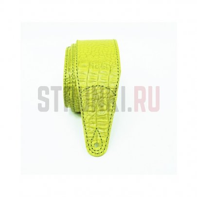 Ремень для гитары Fidel FL660317L11 Leather 11, лайм, тиснение рептилия