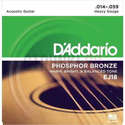 Струны для акустической гитары D'Addario Heavy EJ18 14-59
