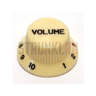 Ручка потенциометра Hosco KI-240V, Fender style, метрическая, громкость, кремовая