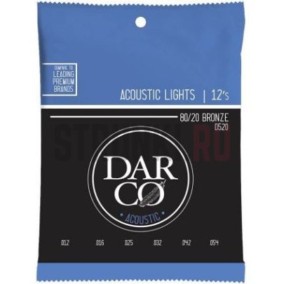 Струны для акустической гитары Darco 80-20 Bronze Wound D520 12-54