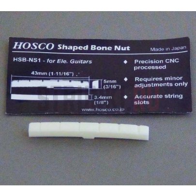 HOSCO HSB-NS1/9.5, порожек для Fender-style гитар, натур. кость (43 х 3.4 х 5 мм)