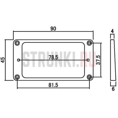 HOSCO MR-FB рамка для нэкового хамбакера, плоская, чёрная