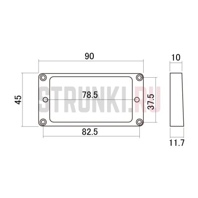 HOSCO MR-RB рамка для бриджевого хамбакера, чёрная