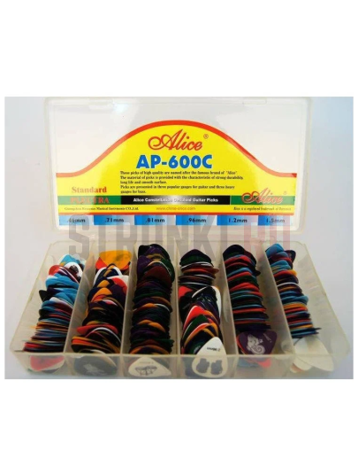 Набор медиаторов Alice AP-600C, 6 толщин, коробка 600шт