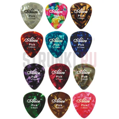 Набор медиаторов Alice AP-12K, 0,46-0,81 мм, упаковка 12 шт.