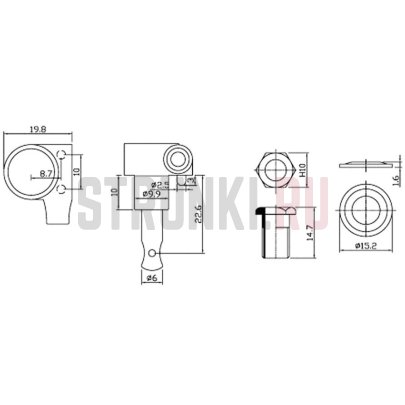 Колки локовые 6 в линию HC Tuner LC221-D07 21:1, BLACK, черный