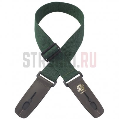 Ремень для гитары с блокировкой D'Andrea LIS-007-P2-DGRN/BRN тёмно-зелёный
