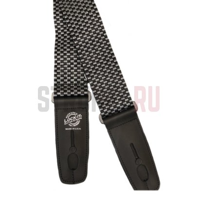 Ремень для гитары с блокировкой D'Andrea LIS-009-P2-SLCHK серебрянные шахматы